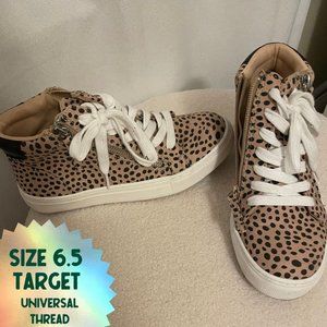 High Top Sneakers - Leopard Print - Size 6.5